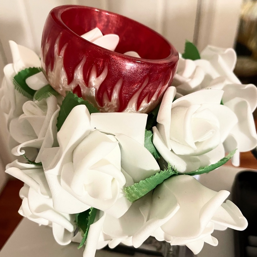 RARE Vintage 1950’s Acrylic Fire and Flames Bangle